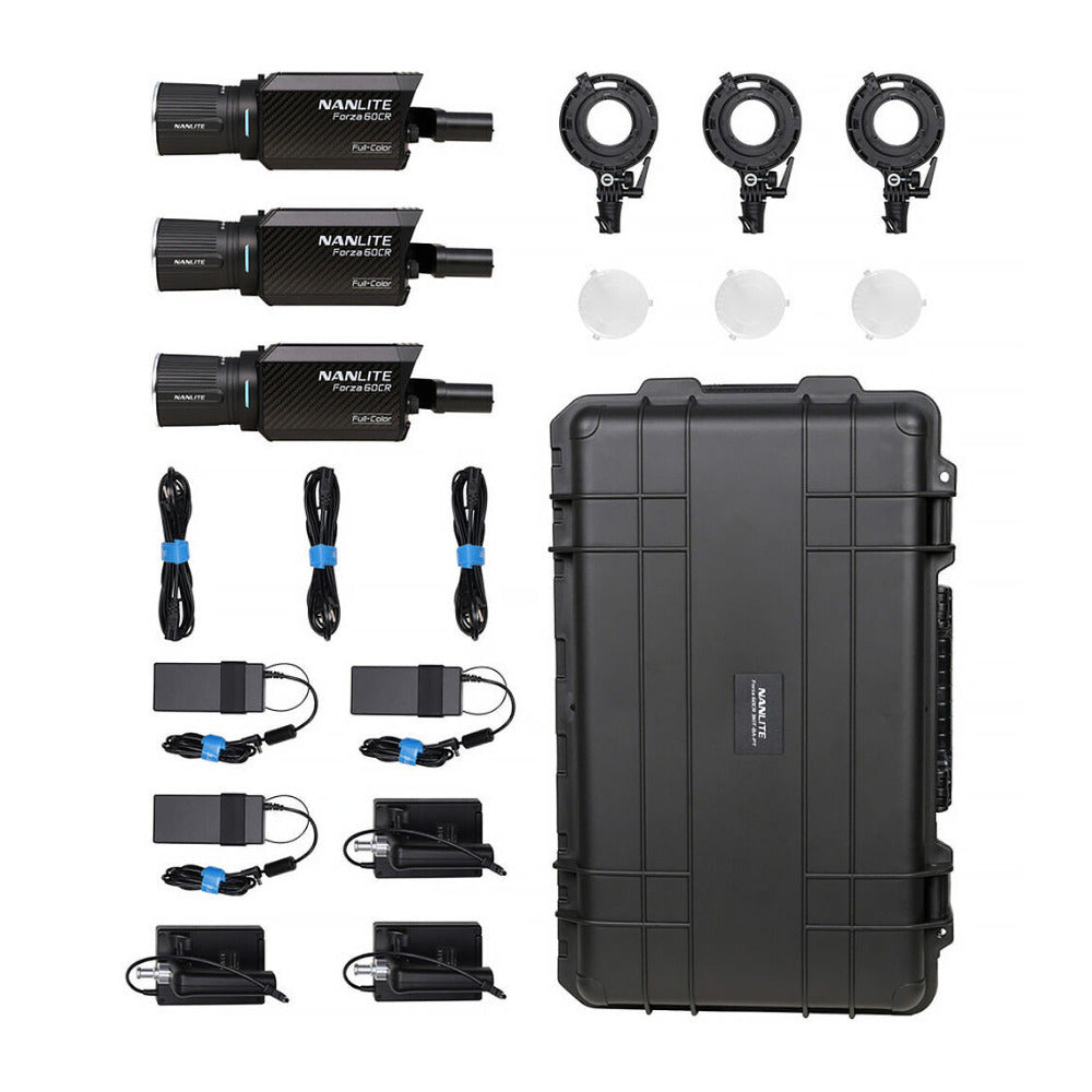 Nanlite Forza 60CR RGBLAC LED Spotlight with CRMX (3-Light Kit) (Open Box)