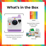 Polaroid Now Generation 3 Purple Analog Instant Camera with Tripod Mount Bundle