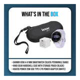 Garmin Venu 4 41mm Smartwatch (Silver with Periwinkle Silicone Band) Bundle