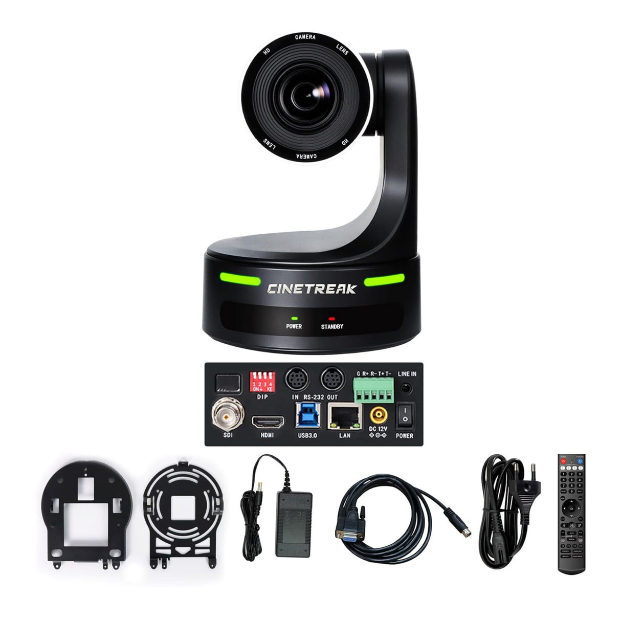 CineTreak CT-PT12 PTZ Camera - 1080p60, 12x Optical Zoom with AI Human Tracking