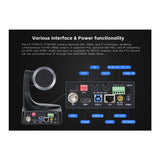 CineTreak CT-PT12 PTZ Camera - 1080p60, 12x Optical Zoom with AI Human Tracking