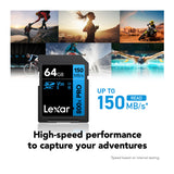 Lexar 64GB High-Performance 800x PRO UHS-I SDXC Memory Card (BLUE Series)