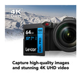 Lexar 64GB High-Performance 800x PRO UHS-I SDXC Memory Card (BLUE Series)