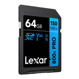 Lexar 64GB High-Performance 800x PRO UHS-I SDXC Memory Card (BLUE Series)