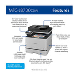 Brother MFC-L8730CDW Business Color Laser All-in-One Printer with Scan and Copy