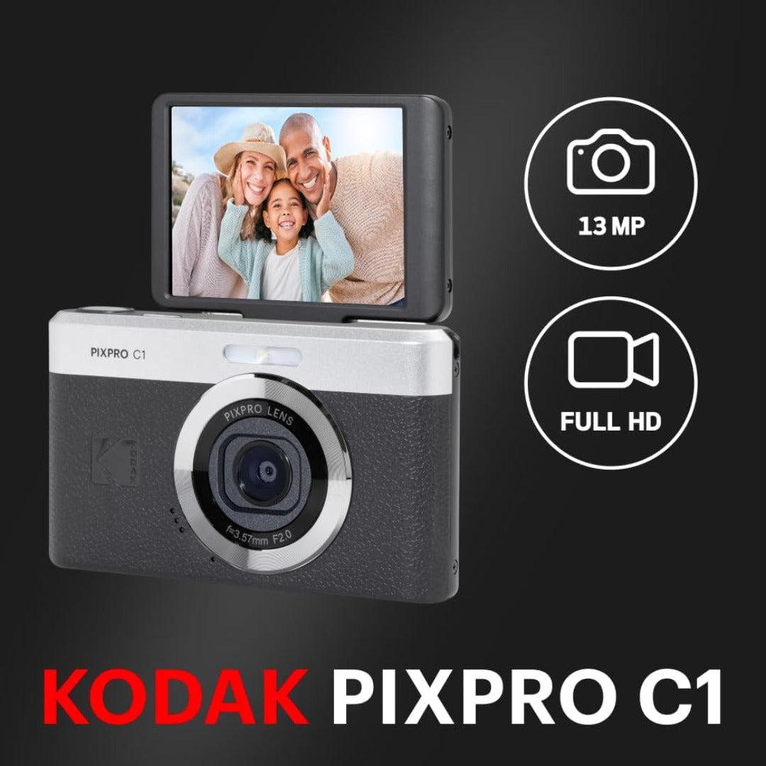 KODAK PIXPRO C1 Friendly Zoom 13MP 1080p Digital Camera (Black