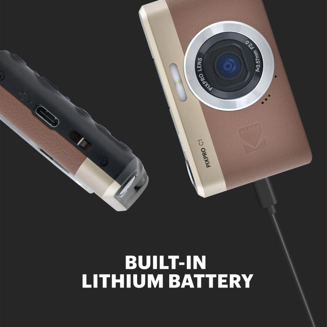 KODAK PIXPRO C1 Friendly Zoom 13MP 1080p Digital Camera (Tan) Bundle