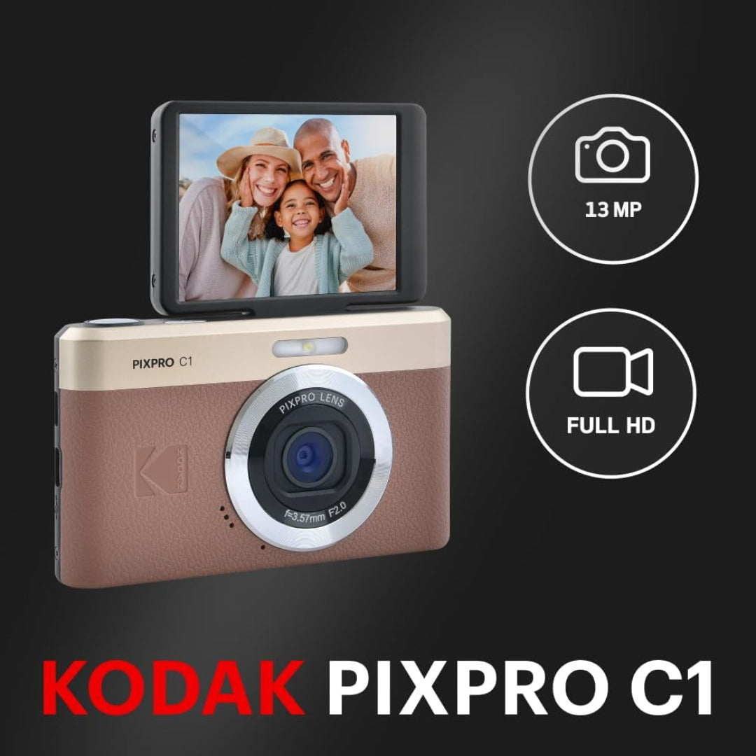 KODAK PIXPRO C1 Friendly Zoom 13MP 1080p Digital Camera (Tan