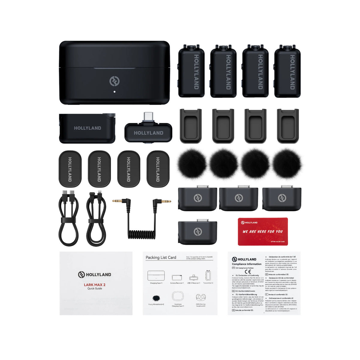 Hollyland LARK MAX 2 Combo 4-Person Wireless Microphone System (Space Gray)