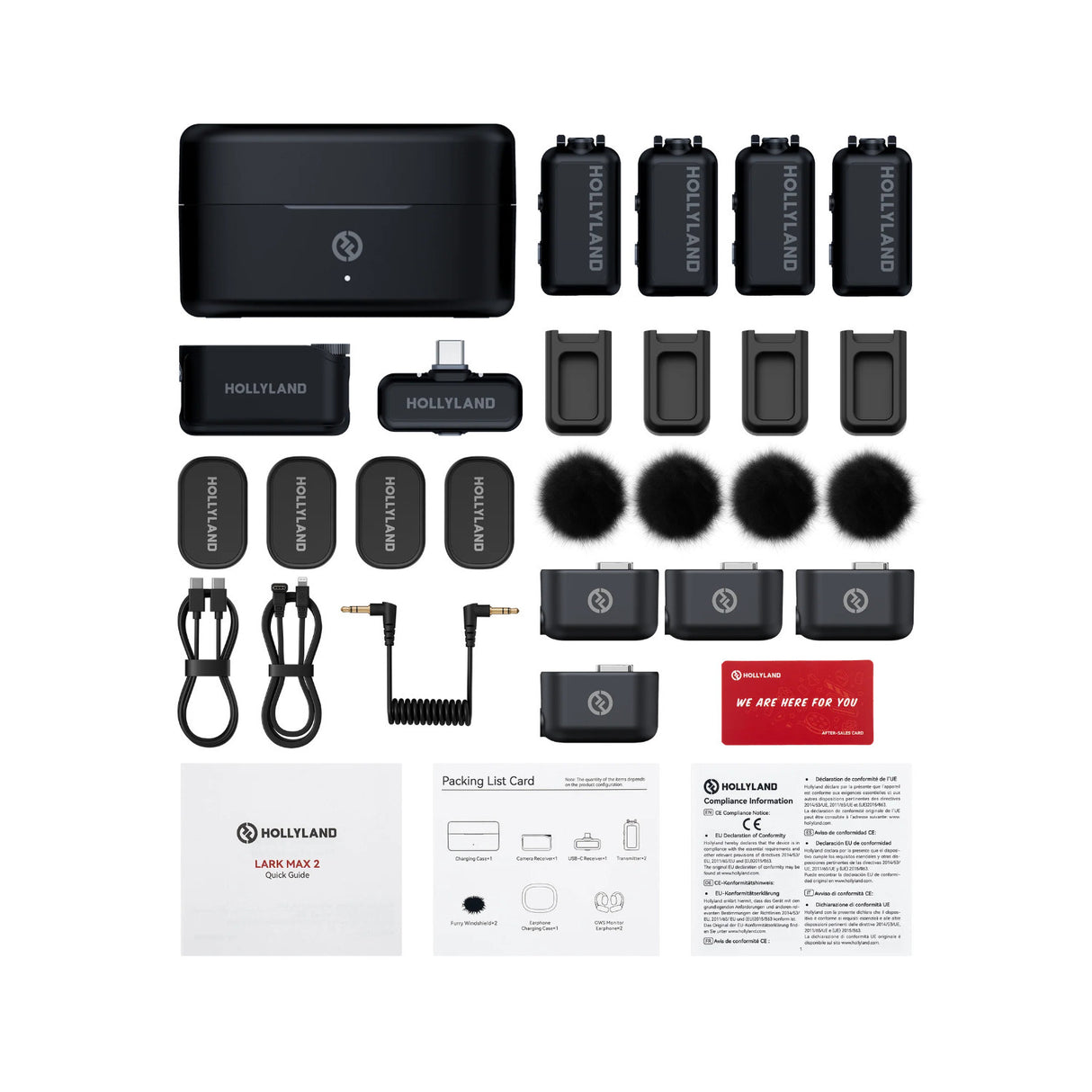 Hollyland LARK MAX 2 Combo 4-Person Wireless Microphone System (Space Gray)