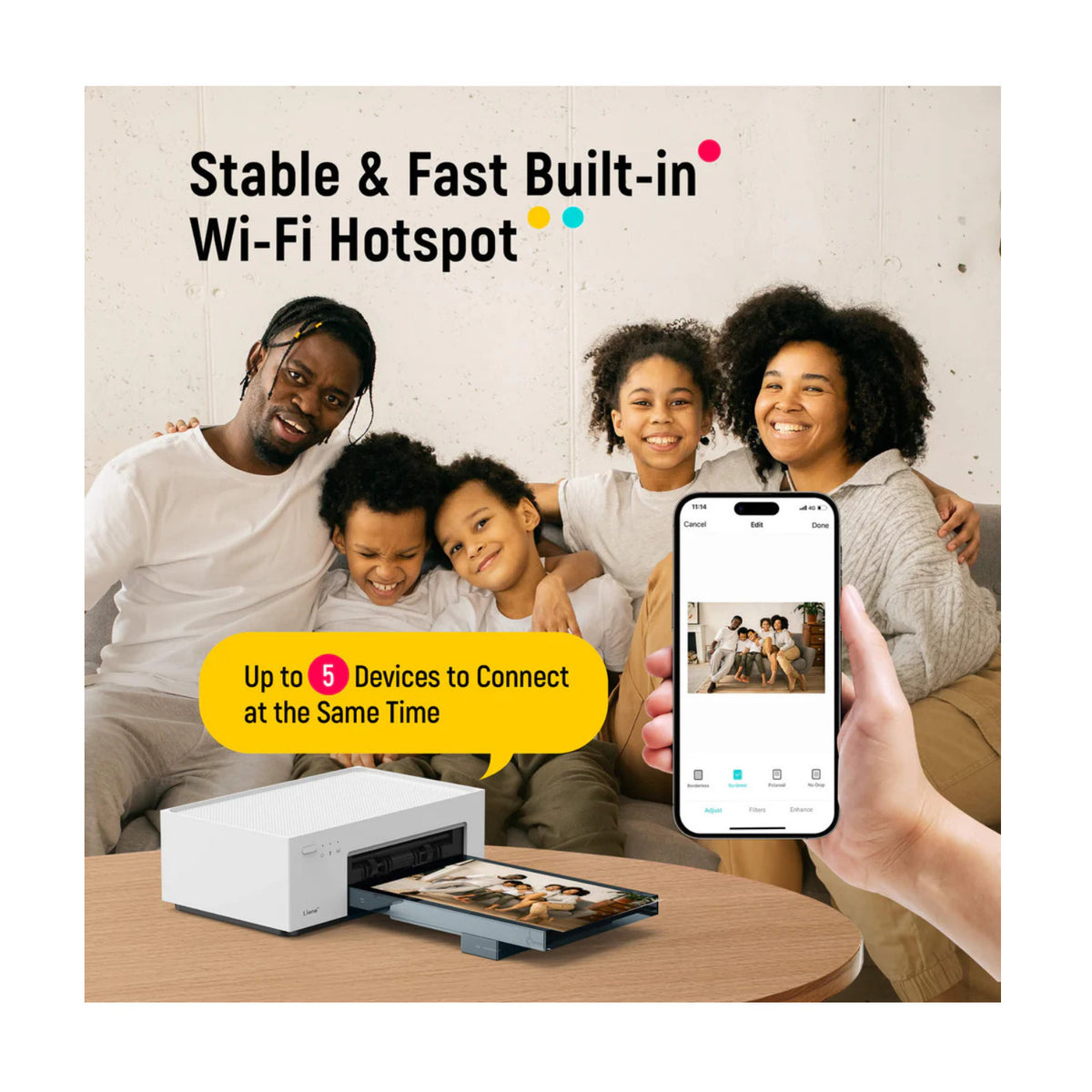 Liene M100 4x6 In Full-Color Instant Photo Printer with 20 Sheets & 1 Cartridge (Open Box)