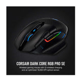 Corsair Dark CORE RGB PRO SE Wireless FPS/MOBA Gaming Mouse (Black)