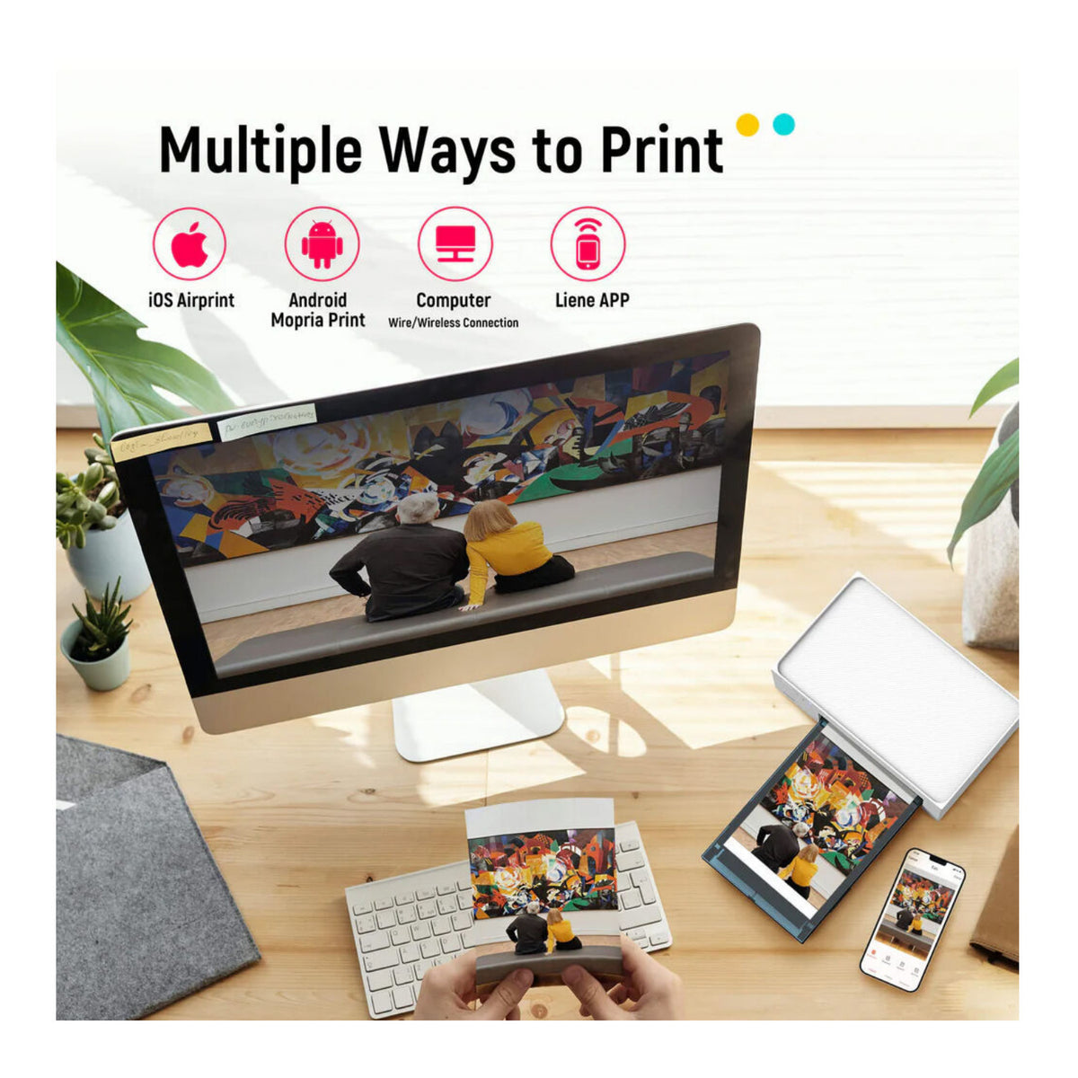 Liene M100 4x6 Portable Photo Printer with 3 Cartridges and 100 Sheets