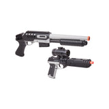 Game Face Ghost Eraser Airsoft Kit Spring Powered Pistol and Shotgun Combo (Gray/Black)