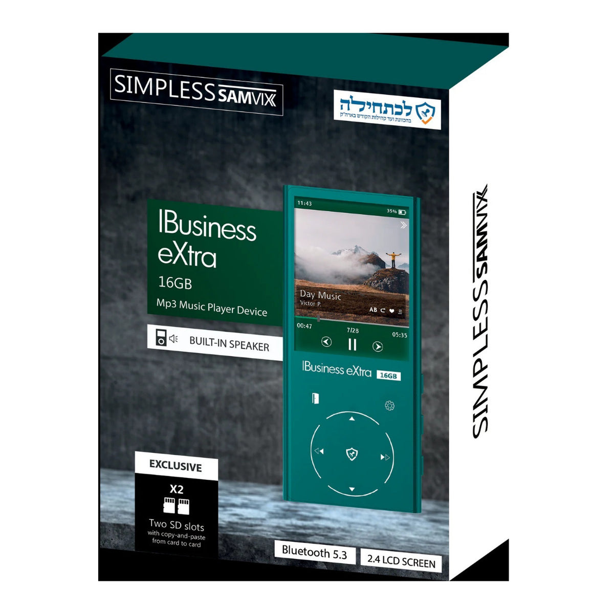 Samvix iBusiness eXtra 16GB Kosher MP3 Player with Dual Micro SD Slots (Green) (Open Box)