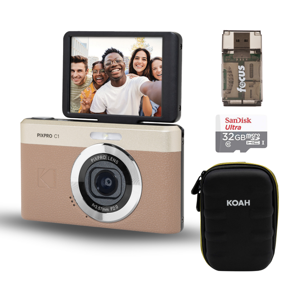 KODAK PIXPRO C1 Friendly Zoom 13MP 1080p Digital Camera (Brown