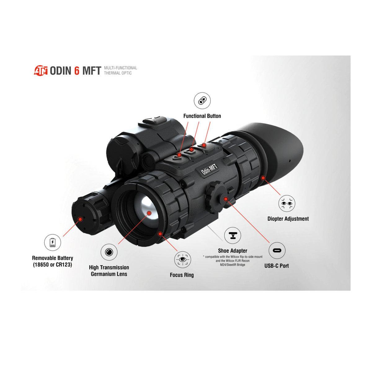 ATN Odin 6 Multi-Functional Thermal Optic with 640480 Sensor