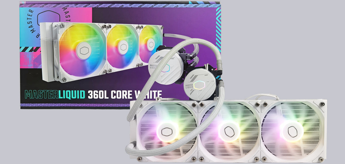 Cooler Master MasterLiquid 360L Core ARGB Close-Loop AIO Liquid Cooler (White) (Open Box)