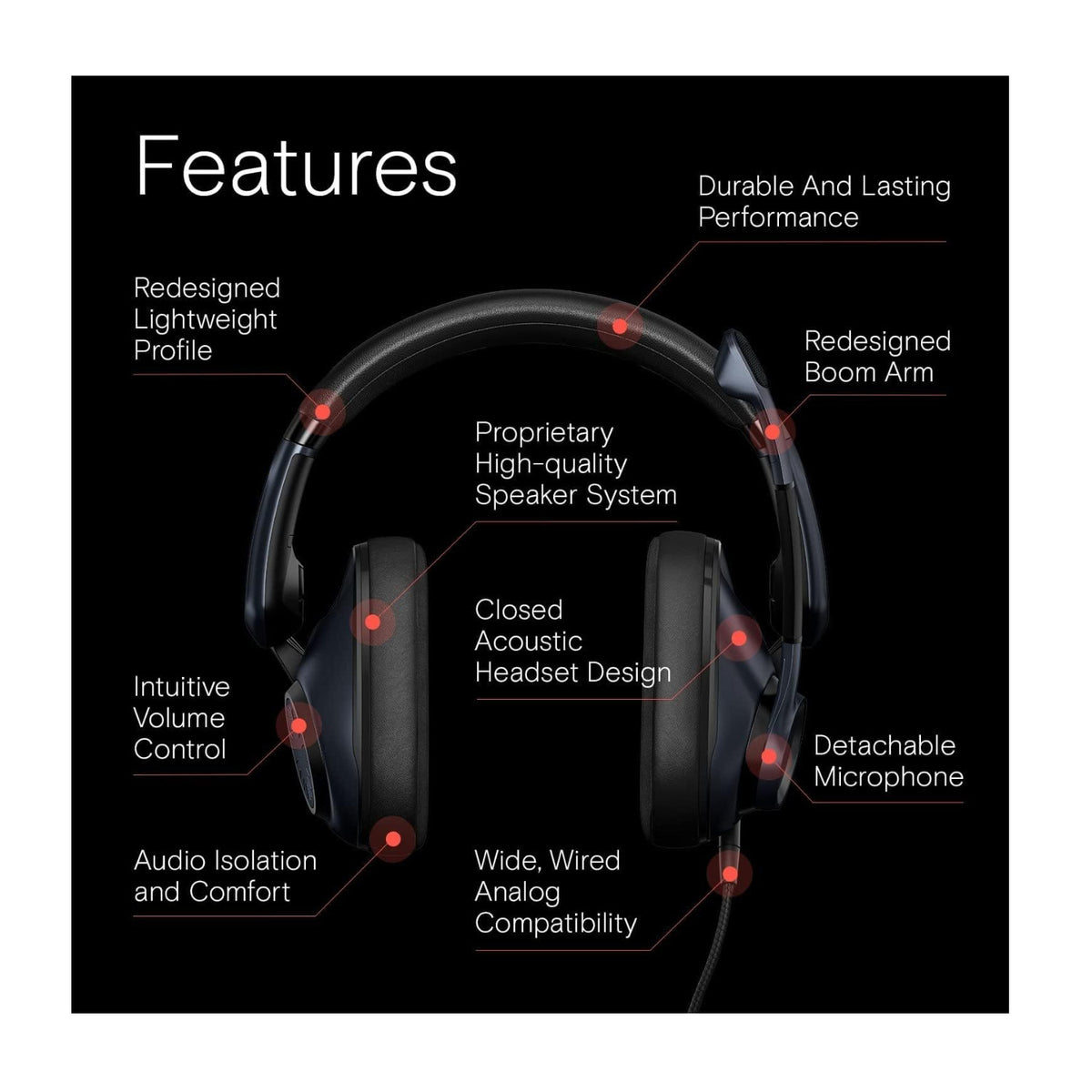 EPOS H6Pro Closed Acoustic Gaming Headset with Mic (Black)