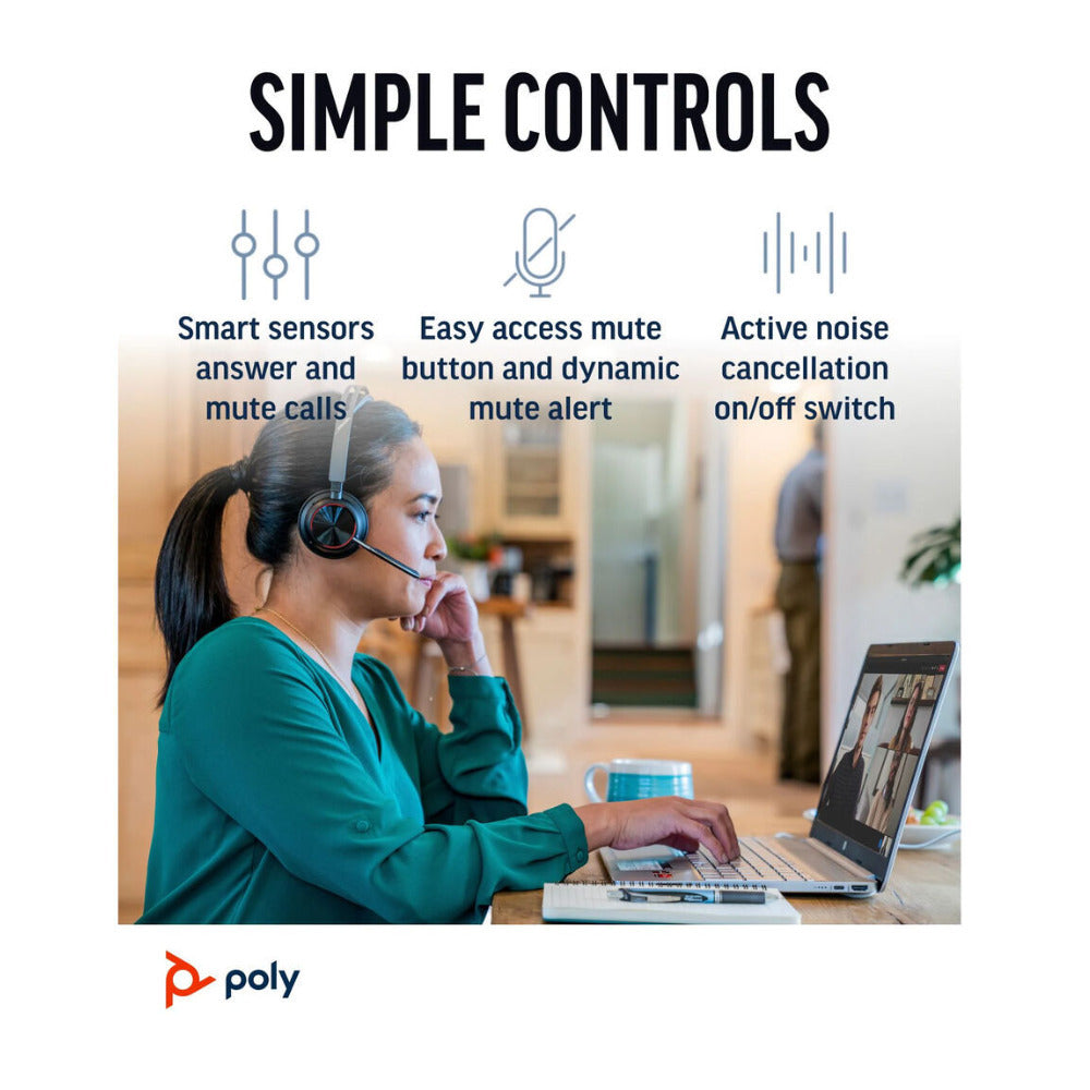 Poly Voyager Focus 2 UC Stereo Bluetooth Headset (Microsoft Teams Certified)