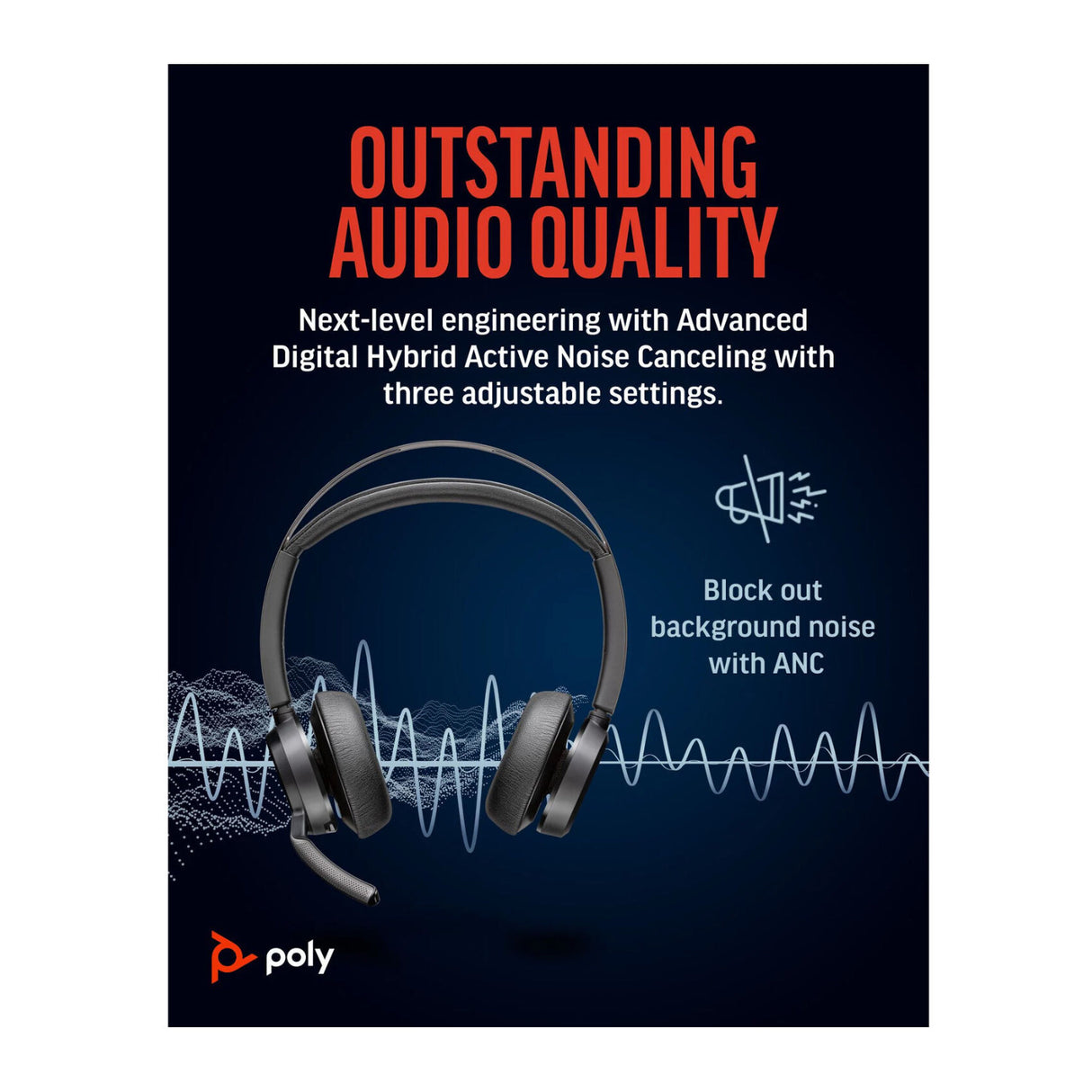 Poly Voyager Focus 2 UC Stereo Bluetooth Headset (Microsoft Teams Certified)