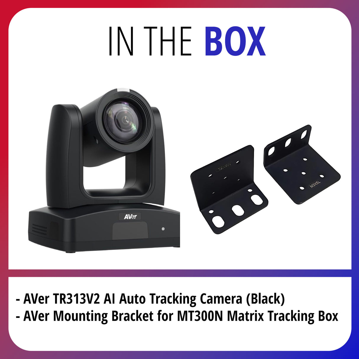 AVer TR313V2 AI Auto Tracking Camera with Mounting Bracket for MT300N Bundle