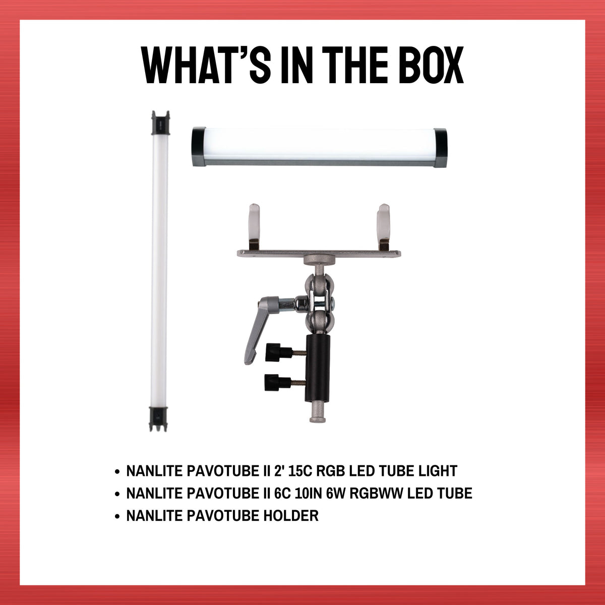 Nanlite PavoTube II 15C 2' LED Tube Light with PavoTube II 6C 10in LED Bundle