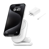 Belkin 2-in-1 Magnetic Foldable Wireless Charger 15W for IPhone (White) (Open Box)