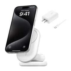 Belkin 2-in-1 Magnetic Foldable Wireless Charger 15W for IPhone (White) (Open Box)