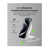 Belkin 2-in-1 Magnetic Foldable Wireless Charger 15W for IPhone (White) (Open Box)