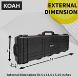 Koah 53-Inch Weatherproof Protective Roller Rifle Hard Case (Black) (Open Box)