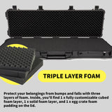 Koah 53-Inch Weatherproof Protective Roller Rifle Hard Case (Black) (Open Box)