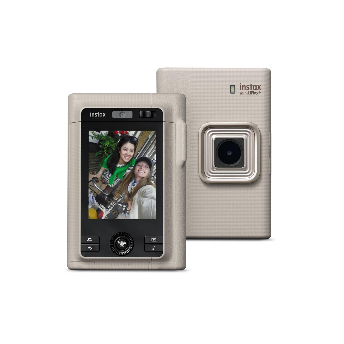 Fujifilm Instax Mini LiPlay+ Hybrid Instant Camera and Printer (Sand Beige) (Open Box)