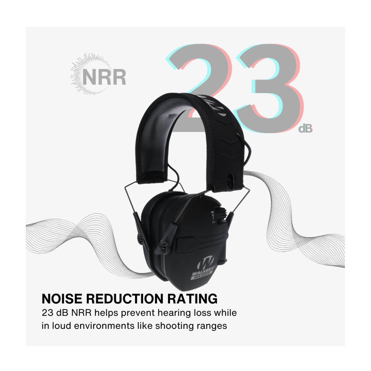 Walker's Razor Slim Electronic Earmuffs (Black) with Attachment Bundle