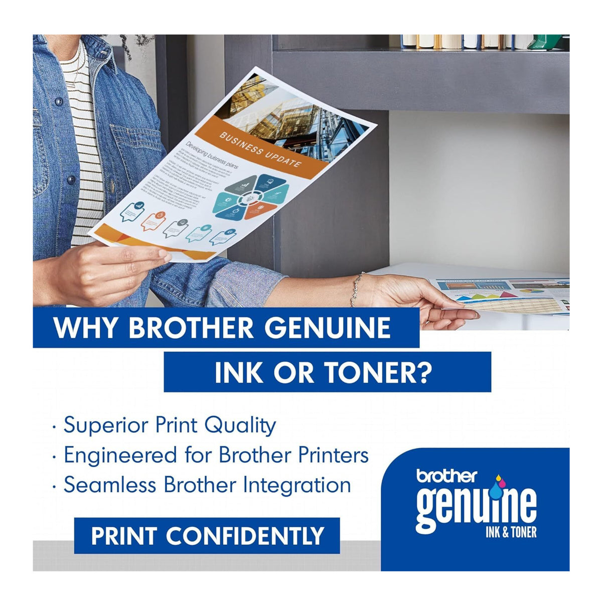 Brother Genuine TN433BK High-Yield Black Toner Cartridge - Up to 4,500 Pages