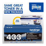 Brother Genuine TN433BK High-Yield Black Toner Cartridge - Up to 4,500 Pages