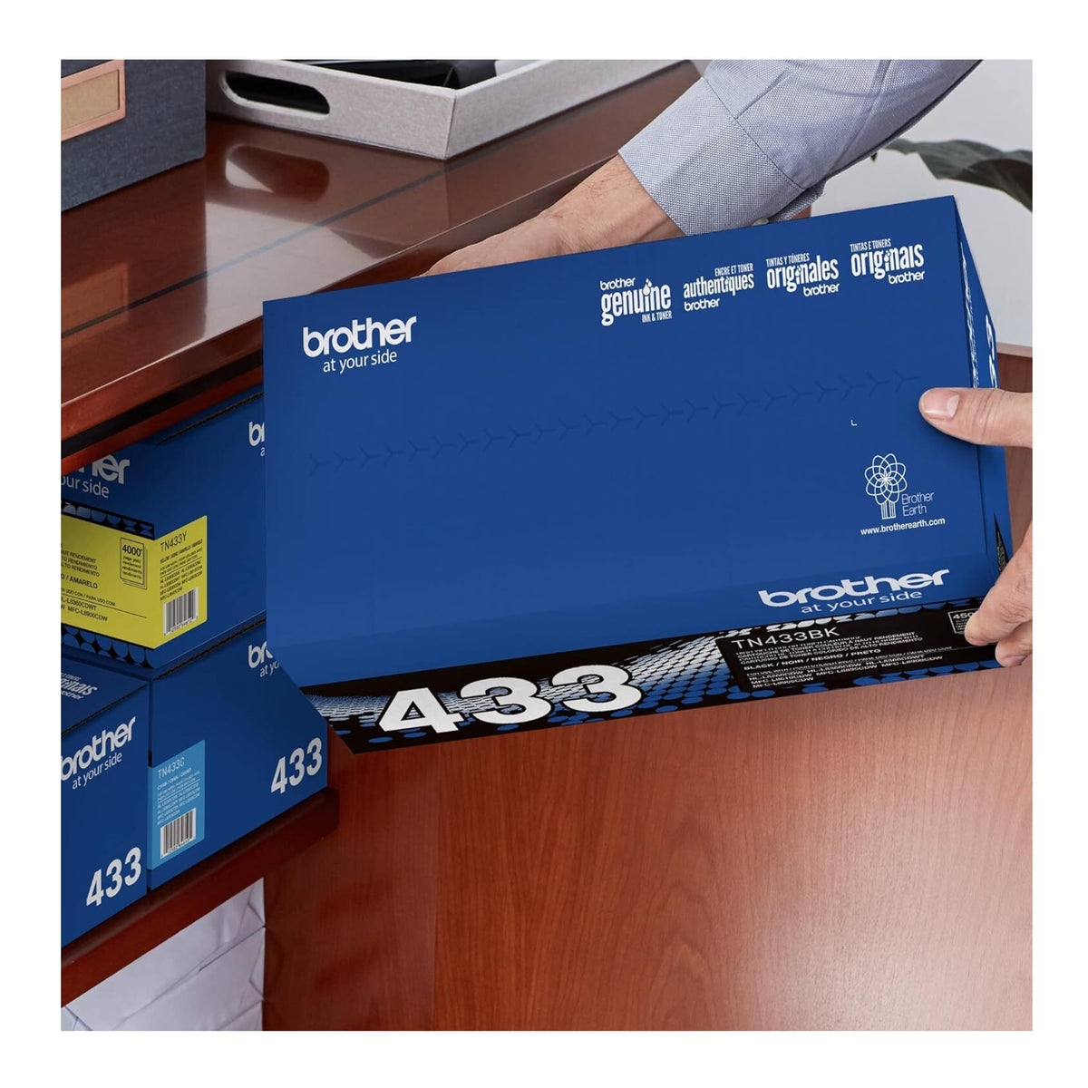 Brother Genuine TN433BK High-Yield Black Toner Cartridge - Up to 4,500 Pages