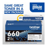 Brother Genuine TN6602PK High-Yield Black Toner Cartridge (Twin Pack)