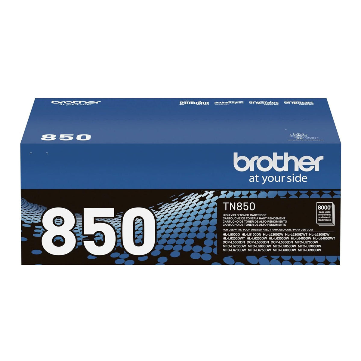 Brother Genuine TN850 High Yield Black Toner Cartridge - Up To 8, 000 Pages