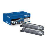 Brother Genuine TN229XL2PK Black High Yield Toner Cartridge (Twin Pack)