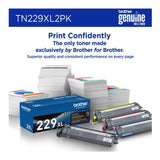 Brother Genuine TN229XL2PK Black High Yield Toner Cartridge (Twin Pack)
