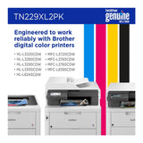 Brother Genuine TN229XL2PK Black High Yield Toner Cartridge (Twin Pack)