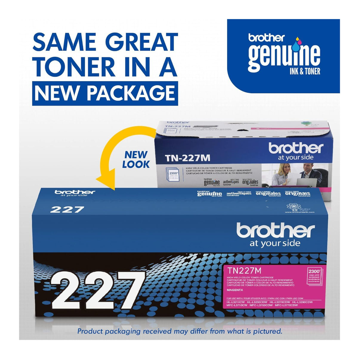 Brother TN227M High Yield Toner Cartridge -  Up to 2,300 Pages (Magenta)