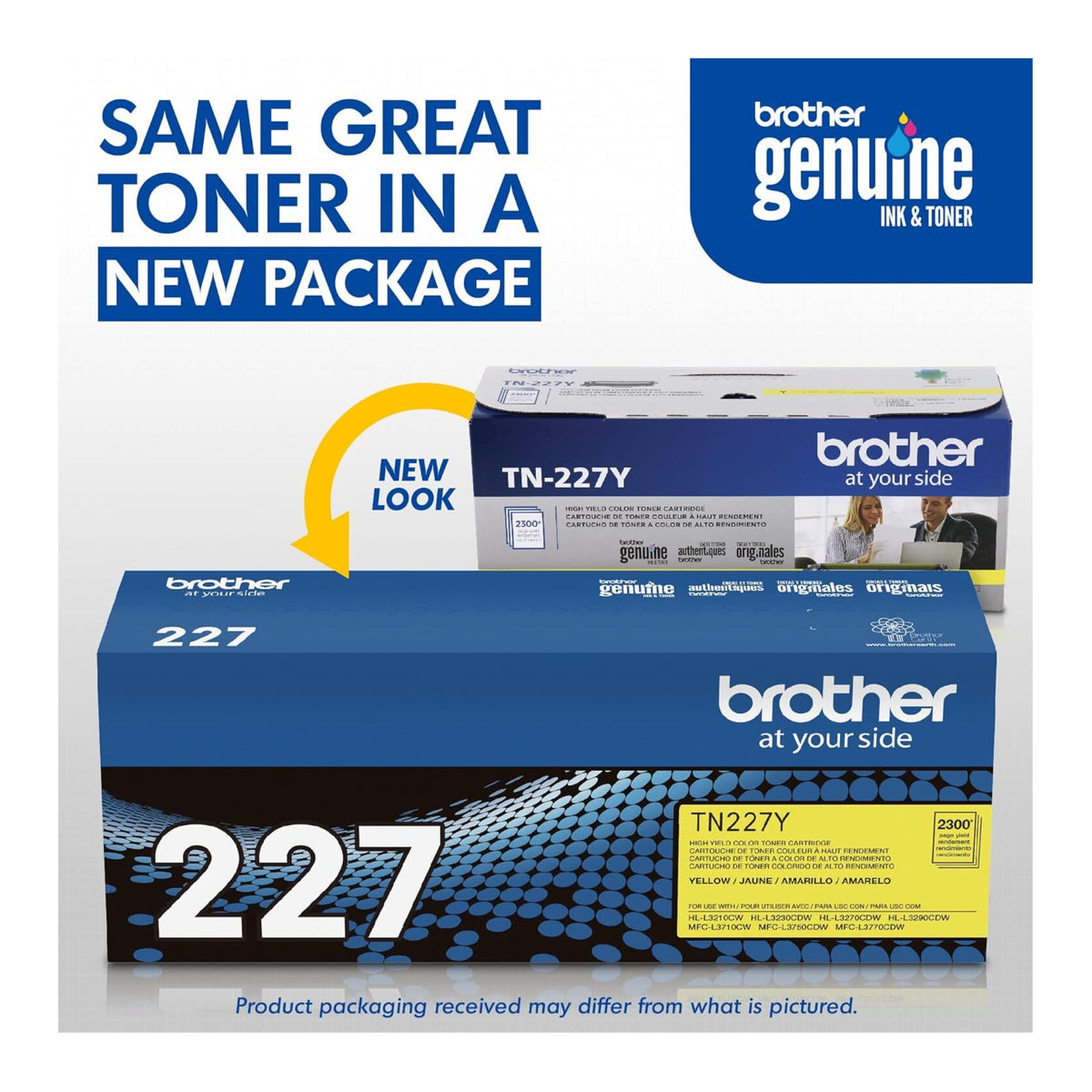 Brother TN227Y High Yield Toner Cartridge -  Up to 2,300 Pages (Yellow)