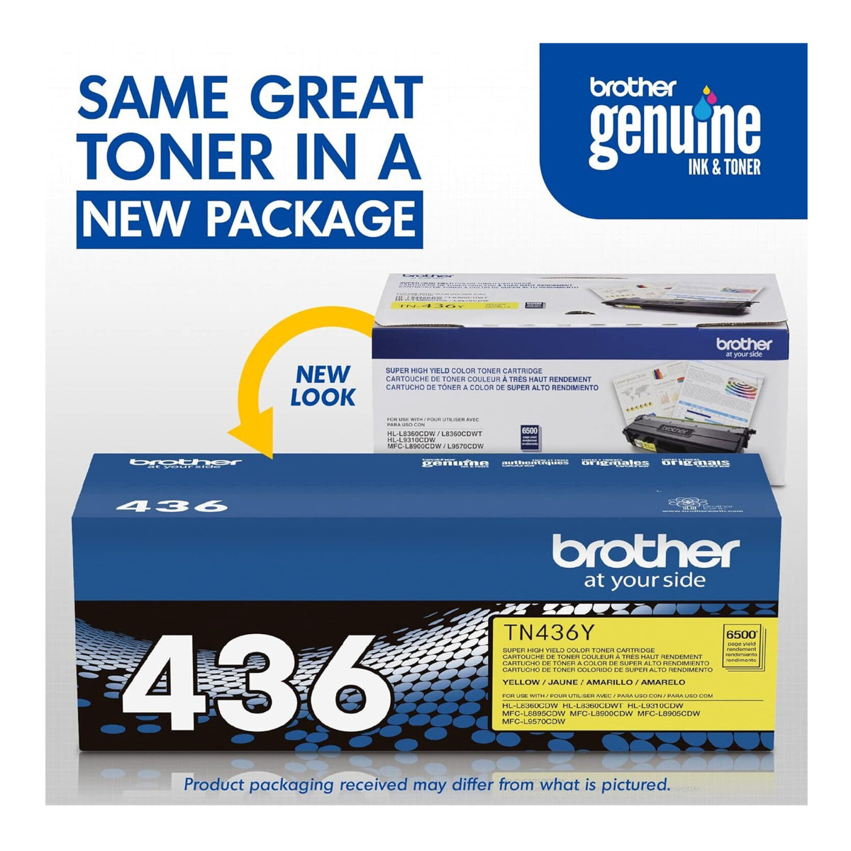 Brother TN436Y Super High Yield Toner Cartridge - Up to 6,500 Pages (Yellow)