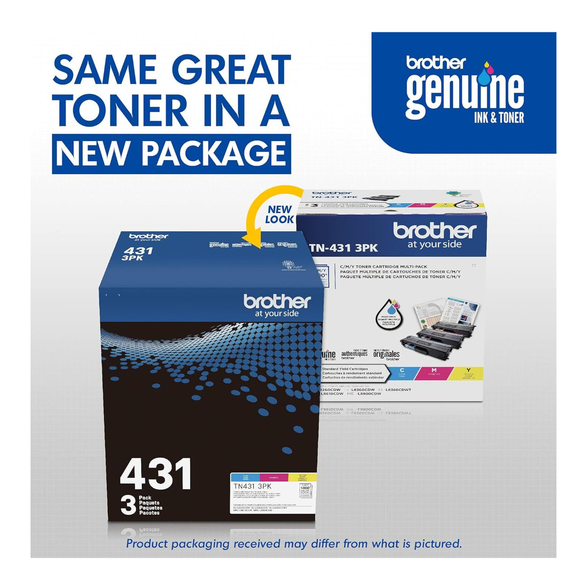 Brother TN4313PK Standard Yield Toner Cartridge - 3 Pack (Cyan, Magenta, Yellow)