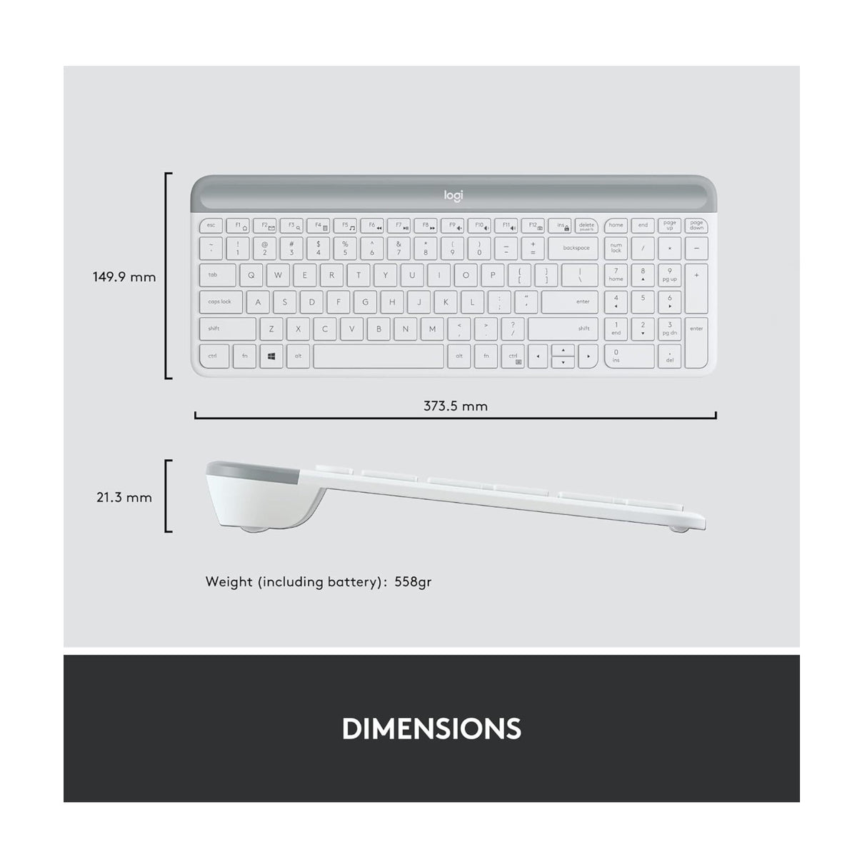 Logitech MK470 Slim Logitech Wireless Keyboard and Mouse Combo (Off-White)