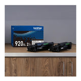 Brother Genuine TN920XL High-Yield Black Toner Cartridge 2-Pack (12,000 PPC)