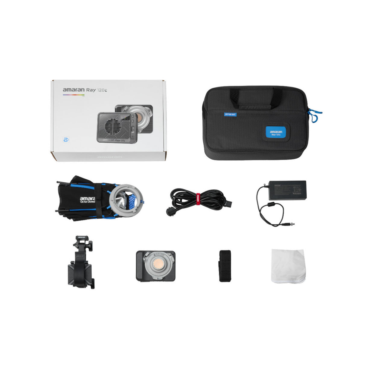 Amaran Ray 120c Full-Color RGB LED Video Light and Mini Fresnel Bundle