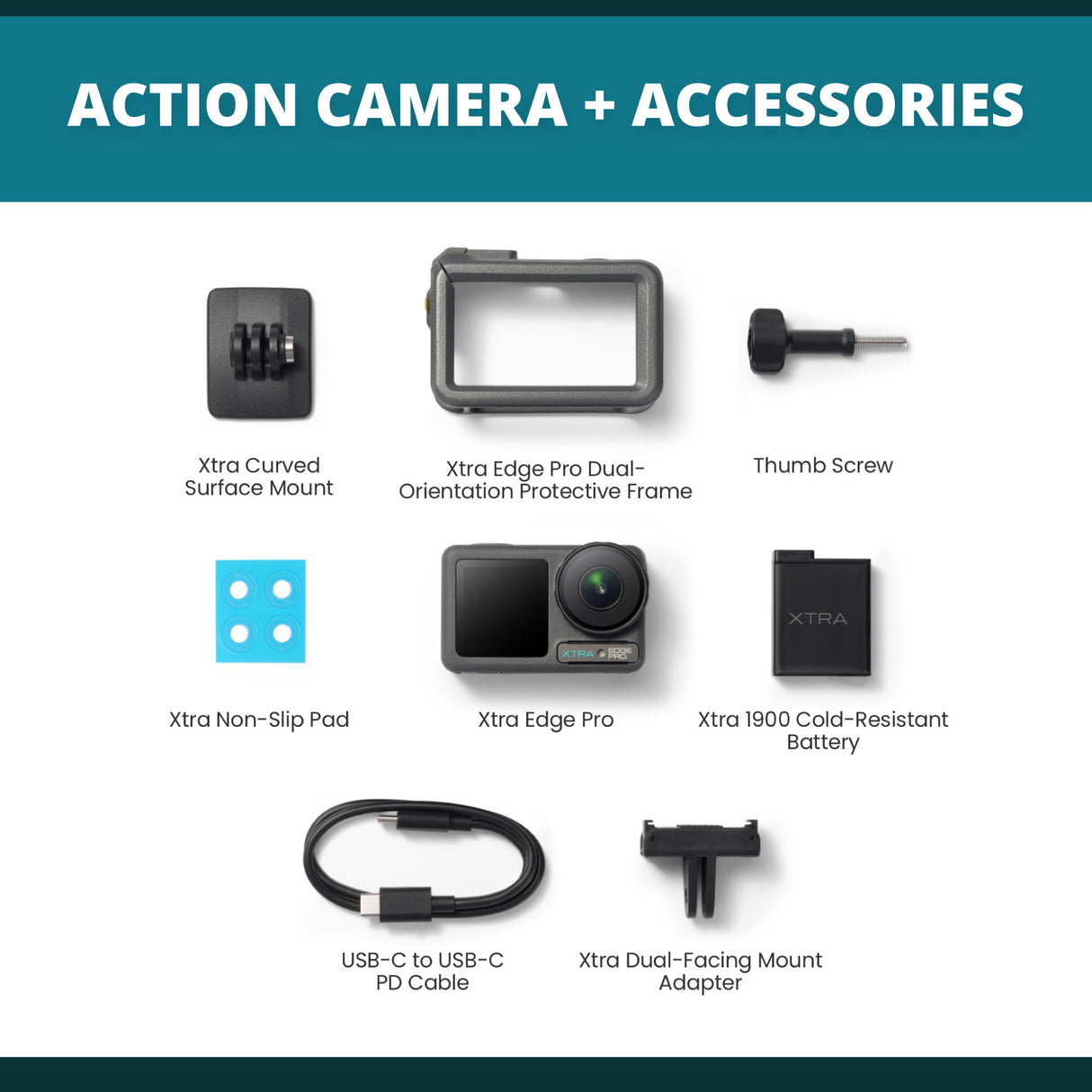 Xtra Edge Pro Action Camera with Rugged Exterior and 4K Video Resolution